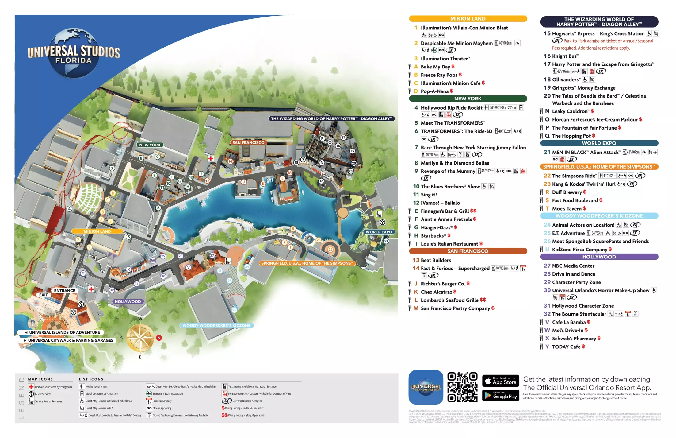 Universal Studios Florida illustrated park map