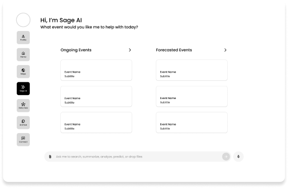 Mid-fidelity Sage AI screen