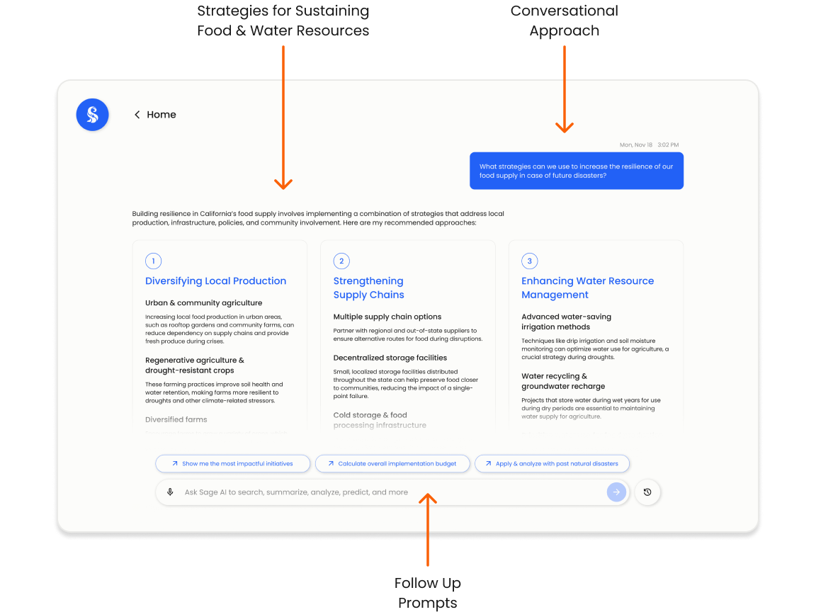 Sage long-term resiliency planning