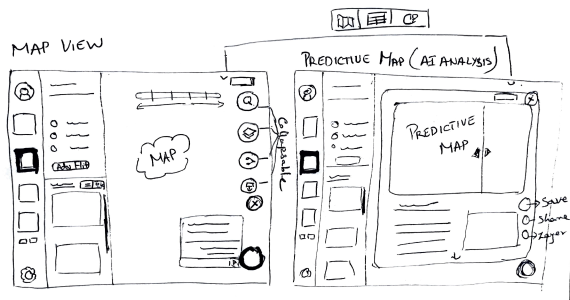 Early Sage map and predictive analysis sketches