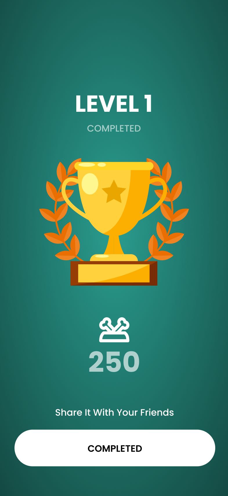 Wiggles level completed reward